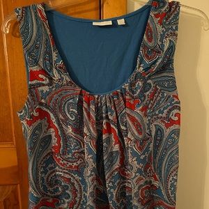 New York & Company XL tank lined.  Paisley print.